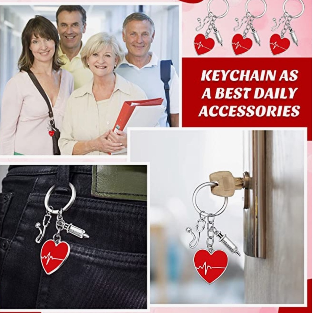 Nurse Keychain Gift Set with 3 Pendants and Appreciation Thank You Card. - Picture 13 of 16